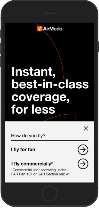 Screen shot of AirModo app detailing functions