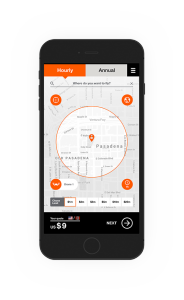 Screen shot of AirModo app detailing map feature