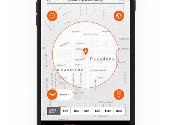 Screen shot of AirModo app detailing map feature