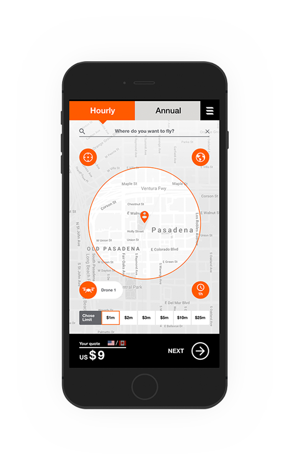 Screen shot of AirModo app detailing map feature