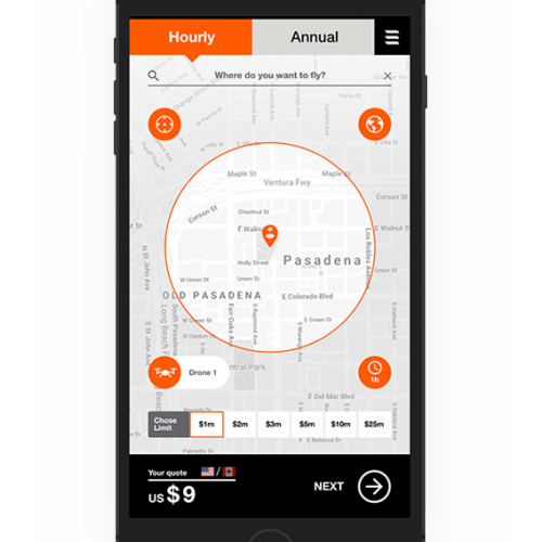 Screen shot of AirModo app detailing map feature
